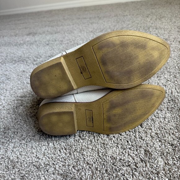 Women's White Cowboy Boots Snakeskin Embossed Gaucho Western Manmade US Size 8M - Picture 5 of 8